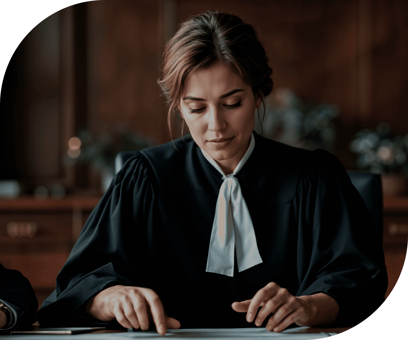 Professional woman in judicial robe