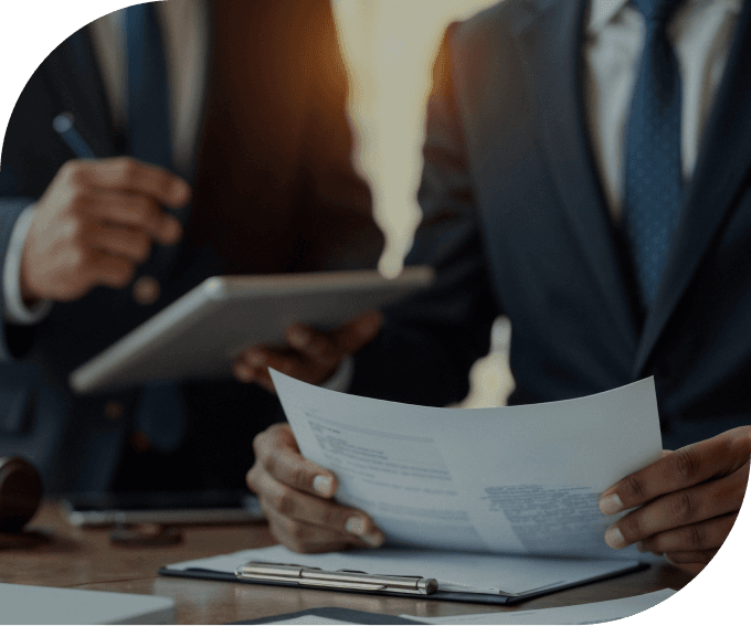 Team reviewing documents - only qualified opportunities