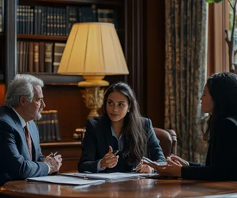 Law firm team discussion